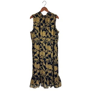 NWT J. Crew Floral Smocked-Neck Midi Dress 20 Sleeveless Pockets - Picture 1 of 6