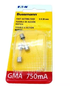 Bussmann BP/GMA-750MA GMA Kartuschensicherung 750ma 5x20mm Fast ACT - Bild 1 von 3