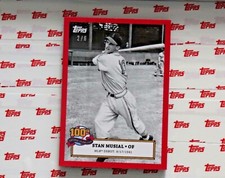 2020 TOPPS CARDINALS STAN MUSIAL 100th BIRTHDAY RED PARALLEL CARD 2/6 #SM-1
