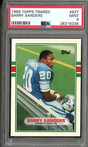 1989 Topps Traded Barry Sanders RC Rookie PSA 9 Mint #83T