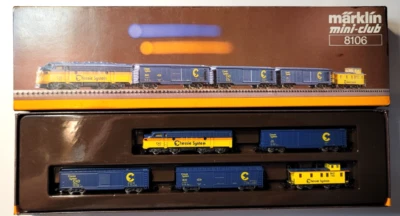 Z Marklin 8106 EMD F7 C&O Chessie System Freight Set w/ Cow catcher (Tested) #2 - Image 1 of 4