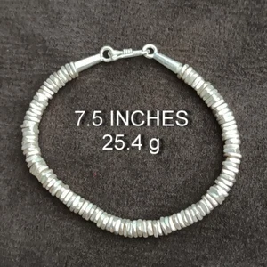 FINE SILVER BRACELET 999 TRIBAL CRAFT VINTAGE 25.4g HEAVY SOLID BAND #60 - Picture 1 of 7