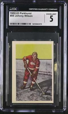 Parkhurst #89 1952-53 Johnny Wilson 5 excelente radiocontrol novato alas rojas 797 Foto 1 de 2