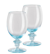 Versace Rosenthal Medusa Lumiere Teal 2nd Edition Set 2 Pcs Red Wine Glasses