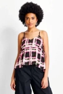 Future Collective Gabriella Pink Black Cami Top Shirt L NWT Free Shipping  - Picture 1 of 8