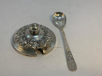 Antique Sterling Silver S. Kirk & Son Repousse Lid 20F Kirk Son REP STER SPOON - Image 1 of 4