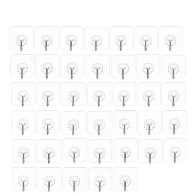 Ganchos adhesivos adhesivos de 50/100/200 piezas perchas de gancho sin costuras para puerta de pared de alta resistencia Foto 1 de 4