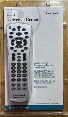 RadioShack 5-in-One Universal TV Remote Control NEW - Image 1 of 4