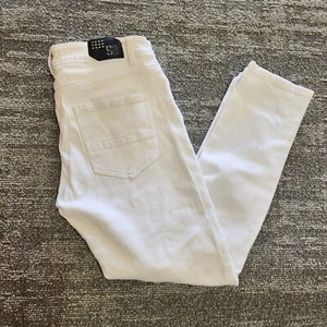 Sacred Crown Black Premium White Hip Hop Cotton Denim Jeans Size 32x29💥 - Picture 1 of 11