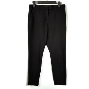 Top Shop Black Flat Front Dress Pant Trousers Womens 6 Mid Rise 29x28 w/ flaws - Picture 1 of 9