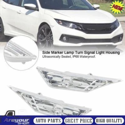 Side Marker Lamp Turn Signal Light Housing for Honda Civic 2016-2021 Clear Foto 1 de 4