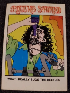 Vintage 1973 CRAZY MAGAZINE COPERTINE: ROLLING STONED / Fleer Sticker Card - Foto 1 di 2