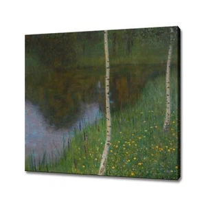 Gustav Klimt Art Print | Lakeshore With Birches Canvas Picture | Classic - Picture 1 of 10