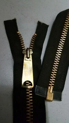 TEN/VTG.1970s/"TALON USA"BELL LONG-TAB ZIPPERS/SEPARATING#5Metal BRASS21+"/D.OLV - Image 1 of 4