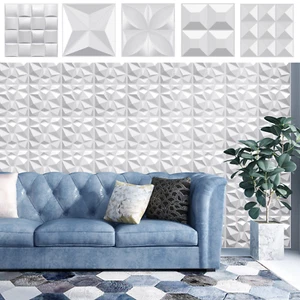 3D Wall Panel DIY Room Decor Ceiling Tiles Wallpaper Background Decal PVC 24pcs - Picture 1 of 30