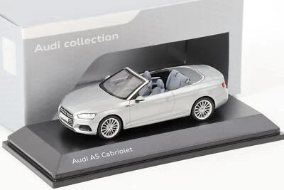 1:43 Spark Audi A5 Cabriolet Florett Silver Metallic 2017 VERSIONE DEALER - Immagine 1 di 3