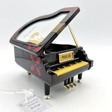 Carillon vintage antico nero pianoforte a coda musica melodia MEMORY music box