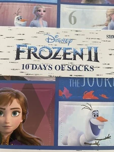 Disney Frozen 2 "10 Days of Socks" New. Shoe Size 10.5-4 Girls Socks-Great Gift! - Picture 1 of 6