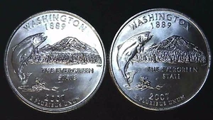 2007 P D 25C State Quarter Washington BU Clad (2 coins) 24hh1018-4 - Picture 1 of 2