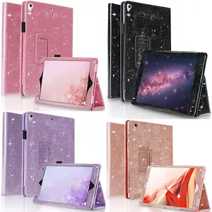 Glitter Leather Smart iPad Case Cover Apple iPad Air 4 ipad 10.2 (2021) Air 2 - Picture 1 of 30