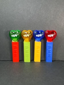PEZ eBay Crystal Hearts Ltd. Edition Candy Dispensers - Lot of 4 *No Feet RARE* - Picture 1 of 8