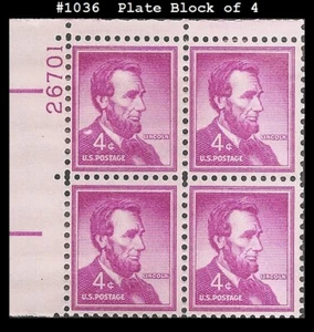 USA4 #1036 MNH PB4 Abraham Lincoln - Picture 1 of 1