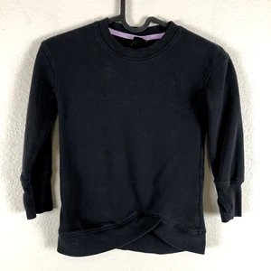 All In Motion Sweatshirt Sweater Girls X Small Black Stretch Asymmetric Hemline - Picture 1 of 15