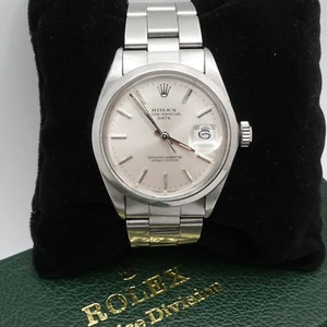 Rolex Oyster Perpetual Date 1500 Silver Dial Automatic Watch - 34mm - Picture 1 of 20