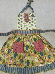 Matilda Jane Dinner Time Apron Cooking Pockets Waist Tie Ruffle Tea One Size - Picture 1 of 8