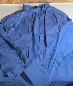 The Outfitters by Lands' End Mens Casual Button Down Long Sleeve Shirt Blue XXL - Picture 1 of 8