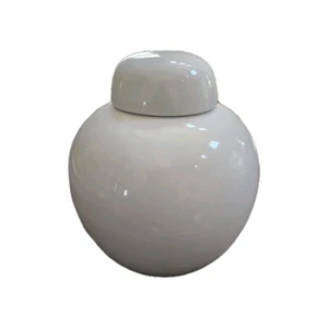 JARRO DE JENGIBRE PORCELANA BLANCA TAMAÑO MEDIANO - Imagen 1 de 7
