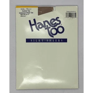 Hanes Too Strumpfhose neu aus altem Lagerbestand 1997 Little Color Control Top Größe EF verstärkte Spitze - Bild 1 von 2