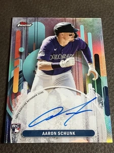 2025 Topps Finest #FA-AS Aaron Schunk Refractor Rookie On-Card Auto RC Rockies - Picture 1 of 2