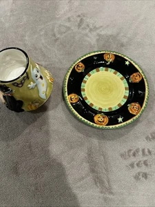 Home Interiors Halloween Candle Holder and Shade. Set of 2 pcs Globe & Base - Picture 1 of 5