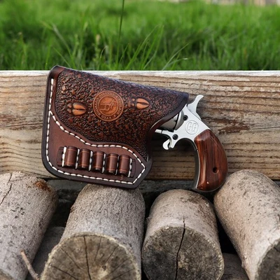 Funda de bolsillo de cuero TOURBON apta para revólver NAA .22mag OWB bolsa para zurdos Foto 1 de 4