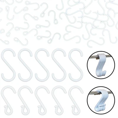 S Hooks White Plastic Hanger for Organisation Utensil Retail Product DIY Display - Image 1 of 4