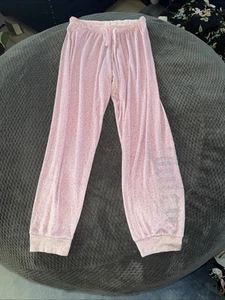 Juicy Couture Womens Pink Big Bling Rhinestone Drawstring Velour Joggers Small - Picture 1 of 6