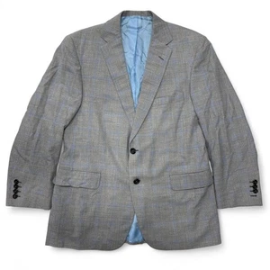 Oxxford Clothes Mens 40R Gray Blue Glen Plaid Blazer Suit Jacket Sport Coat - Picture 1 of 17