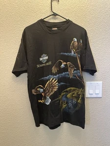 Vintage 90s Harley Davidson Eagle Soaring High Tee Size L Eagles Trail - Bild 1 von 4