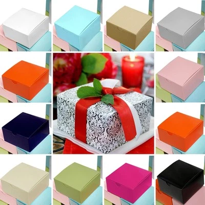 200 4"x4"x2" Cake Wedding Party Favors Boxes Tuck Top Wholesale Supplies - Image 1 of 2