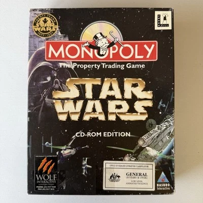 Star Wars Monopoly CD Rom Edition Hasbro Interactive 1997 Lucasfilm Ltd Big Box - Image 1 of 4