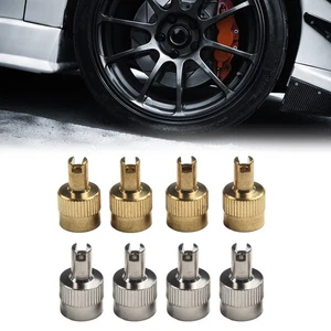 High Quality Tyre Valve Cap Accessories Car Copper Parts Vehicle Yellow - Picture 1 of 12