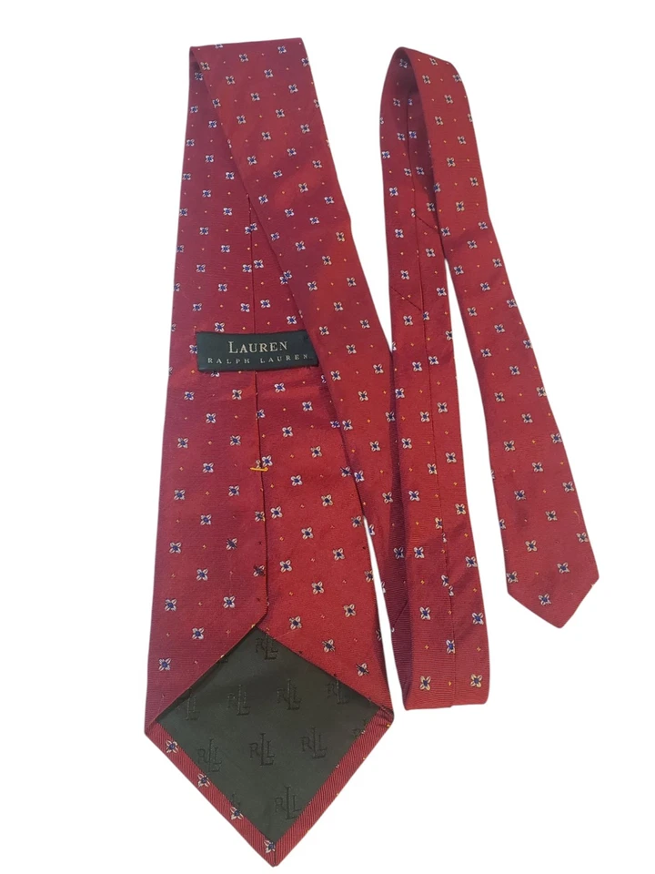 Corbata para Hombres Lauren Ralph Lauren Diseñador Lujo Rojo Azul Floral Estilo Preppy Foto 1 de 4