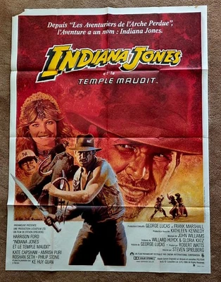 Vintage Original 1984 - Indiana Jones - TEMPLE OF DOOM  Movie Poster 1sh Film  - Image 1 of 4