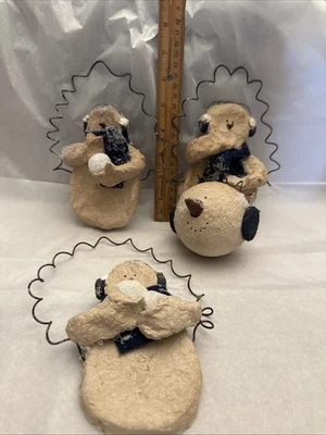 SET (4) CHRISTMAS SNOWMAN ORNAMENT By Snowflake Inc. EUC Rare - Image 1 of 4