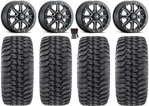 ITP Inertia Bdlk 15" Wheels Bk +40mm 30" Regulator Tires Yamaha Wolverine RMAX - Picture 1 of 4
