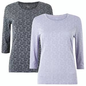 Nueva camiseta de yoga para gimnasio Jacquard ex famosa tienda para mujer manga 3/4 fitness - Imagen 1 de 3