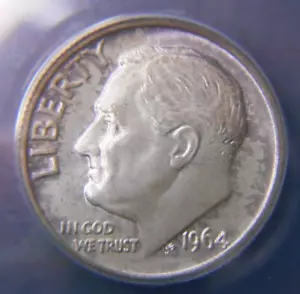1964 D Roosevelt Dime 10c ANACS MS65 FSB F.S.B. With Light Toning - Picture 1 of 7