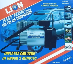 Lion Fast Flow 12V 150 PSI Heavy Duty Air Compressor Auto Cut-off Car 4WD SUV - Picture 1 of 4