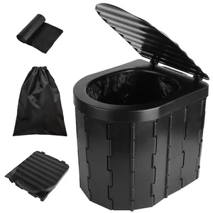 New Foldable Portable Toilet for Camping, Boating, Travel with Lid - Picture 1 of 8
